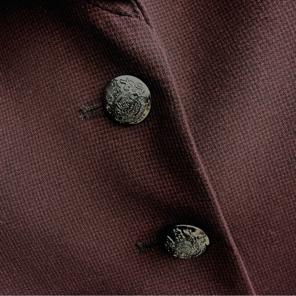 WHBM Signature Blazer Houndstooth Two Button Suiting Jacket Red Black Size 12 - Picture 8 of 15